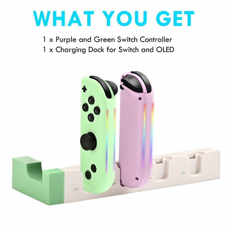 SWTOTK Upgraded Switch Controller Charging Dock for OLED/Lite, 4 Joypads Black