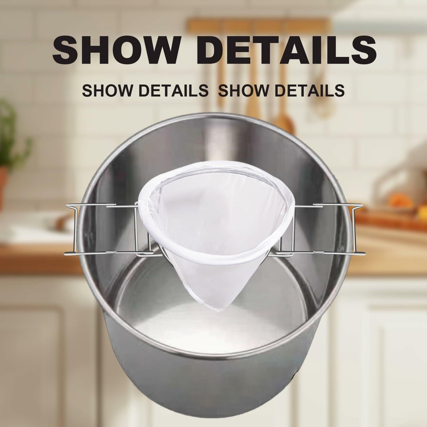 Aageme Versatile 8.7-Inch Oil & Syrup Filter Silver Adjustable Stand 3 Screens