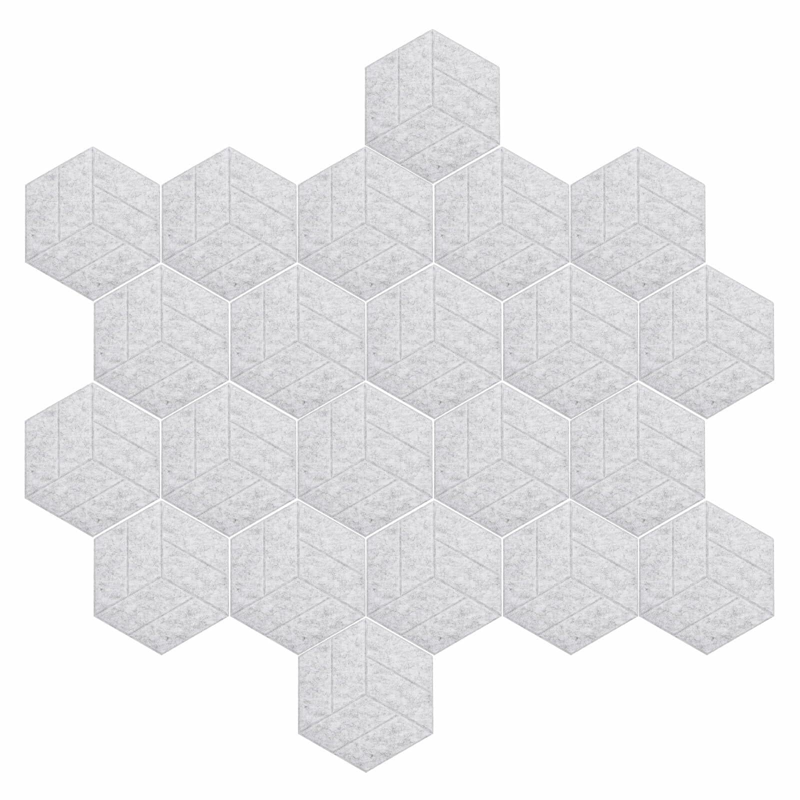 PATIKIL Acoustic Panels 12x10in 22 Pack Hexagon Felt Soundproof Gray
