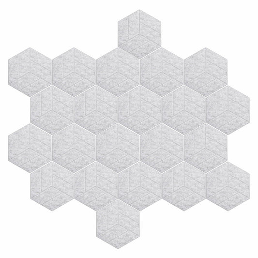 PATIKIL Acoustic Panels 12x10in 22 Pack Hexagon Felt Soundproof Gray