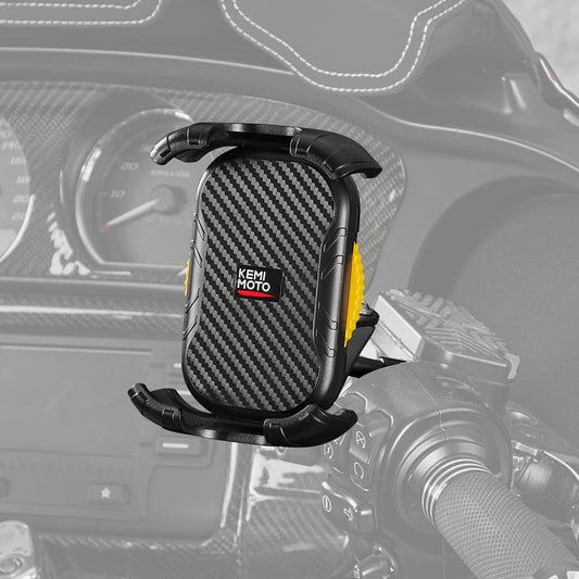 KEMIMOTO Motorcycle Phone Mount Adjustable 360° Swivel Aluminum Black