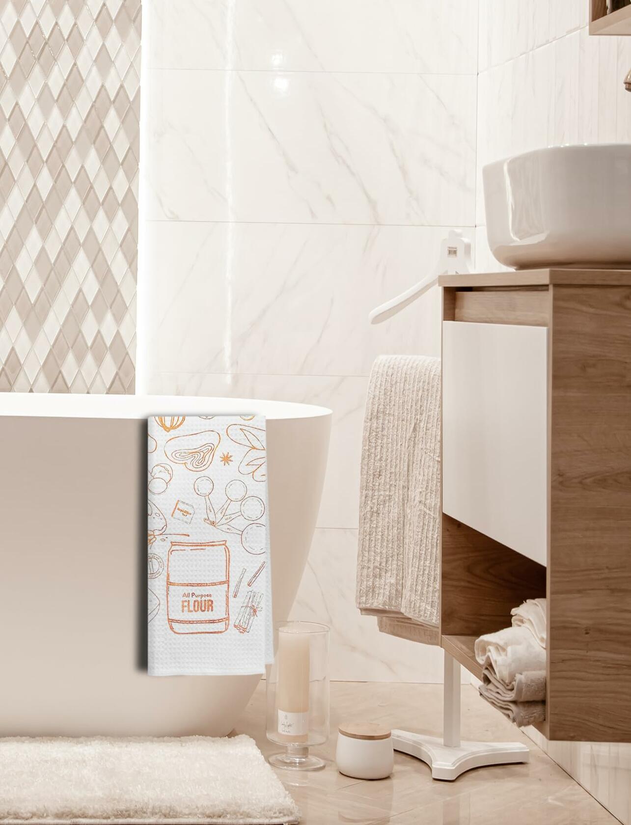 XUNLURY Baking Kitchen Towels Tea Towels Color-04 16x24 Inch