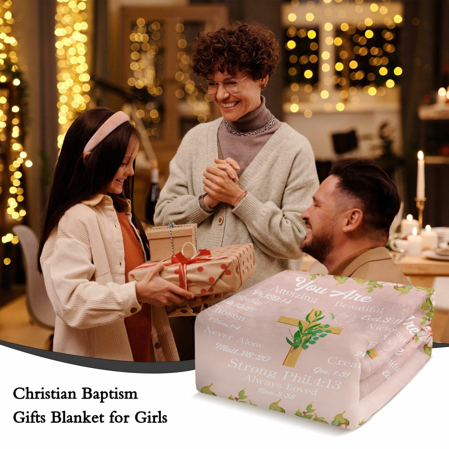 Christian Religious Blanket Baptism Confirmation First Communion 50x60