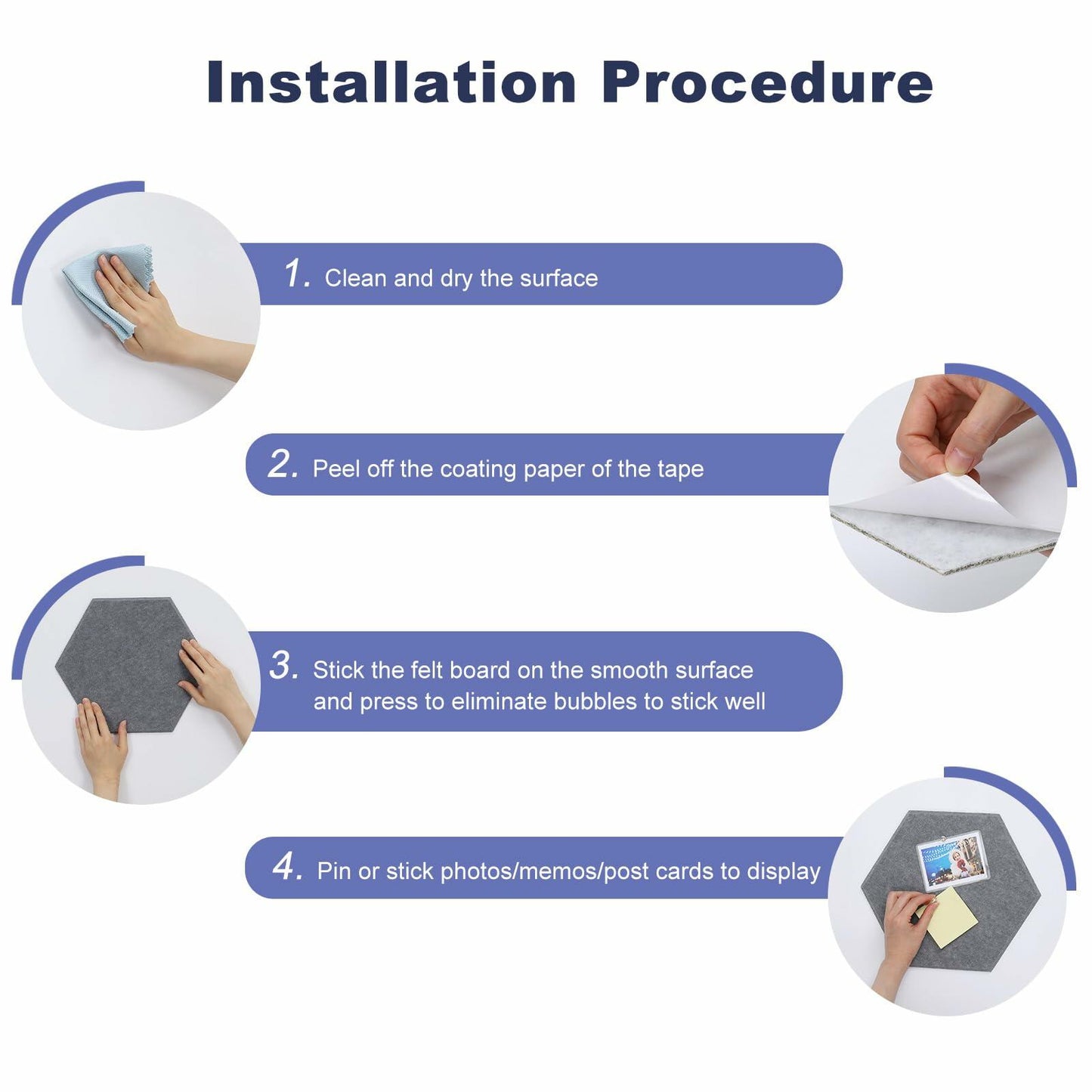 PATIKIL Acoustic Panels 12x10in 22 Pack Hexagon Felt Soundproof Gray