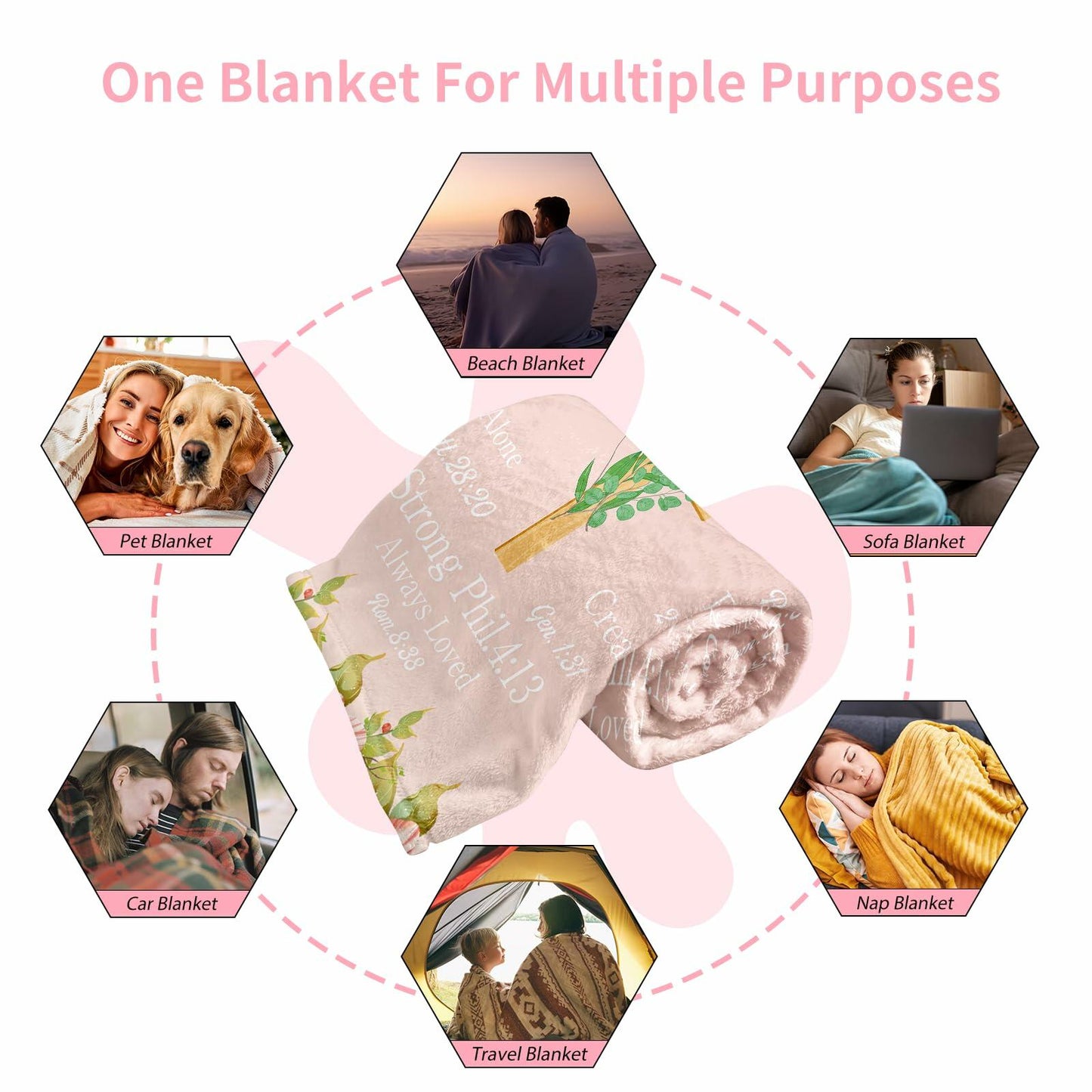 Christian Religious Blanket Baptism Confirmation First Communion 50x60