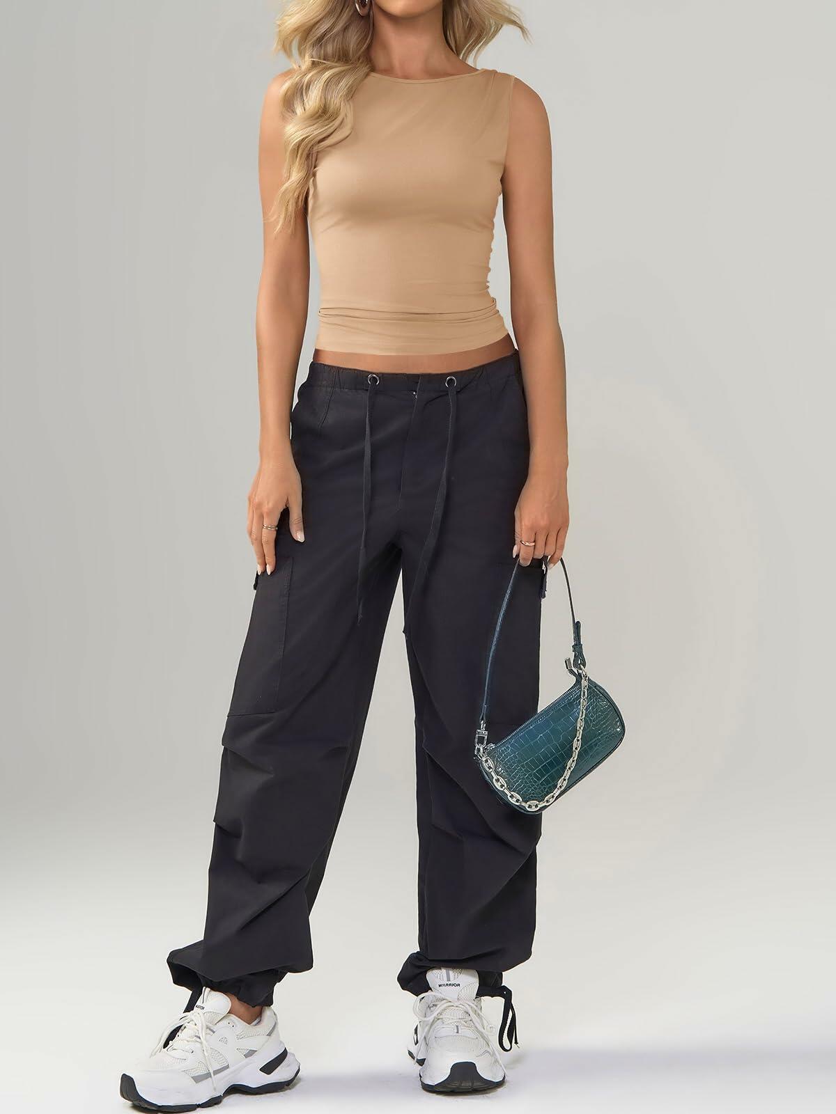 Imily Bela Womens Casual Tank Top Sleeveless Slim Fit Khaki Size L