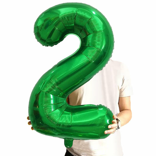 SINBEE 40 Inch Dark Green Number 2 Mylar Foil Balloon Party Decoration