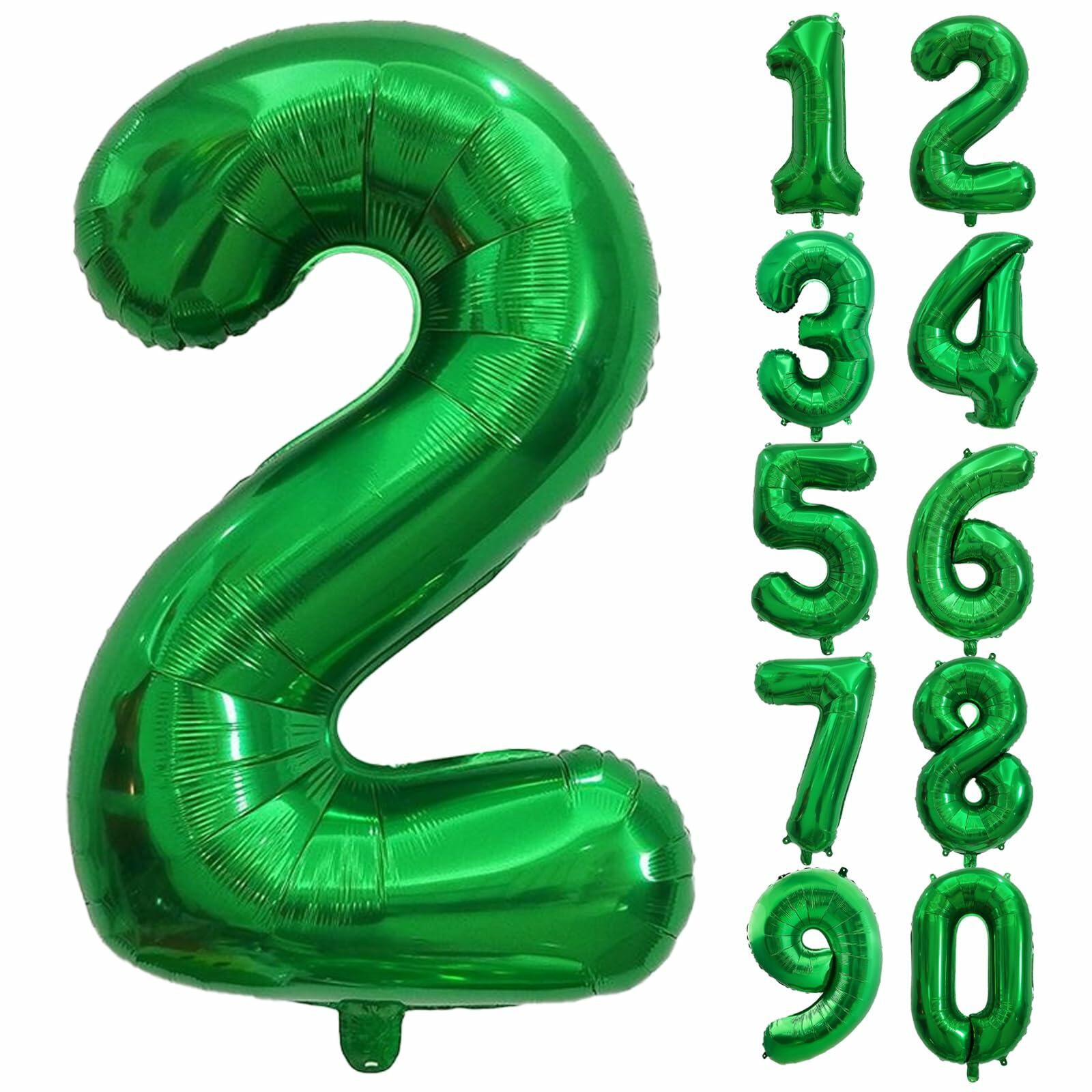 SINBEE 40 Inch Dark Green Number 2 Mylar Foil Balloon Party Decoration