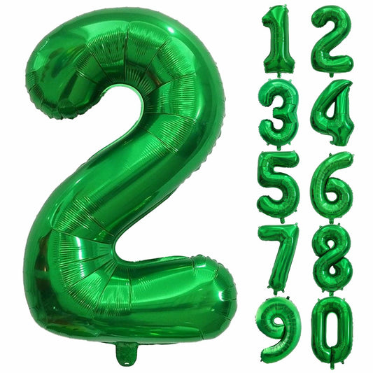 SINBEE 40 Inch Dark Green Number 2 Mylar Foil Balloon Party Decoration