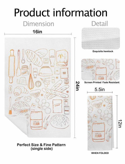 XUNLURY Baking Kitchen Towels Tea Towels Color-04 16x24 Inch