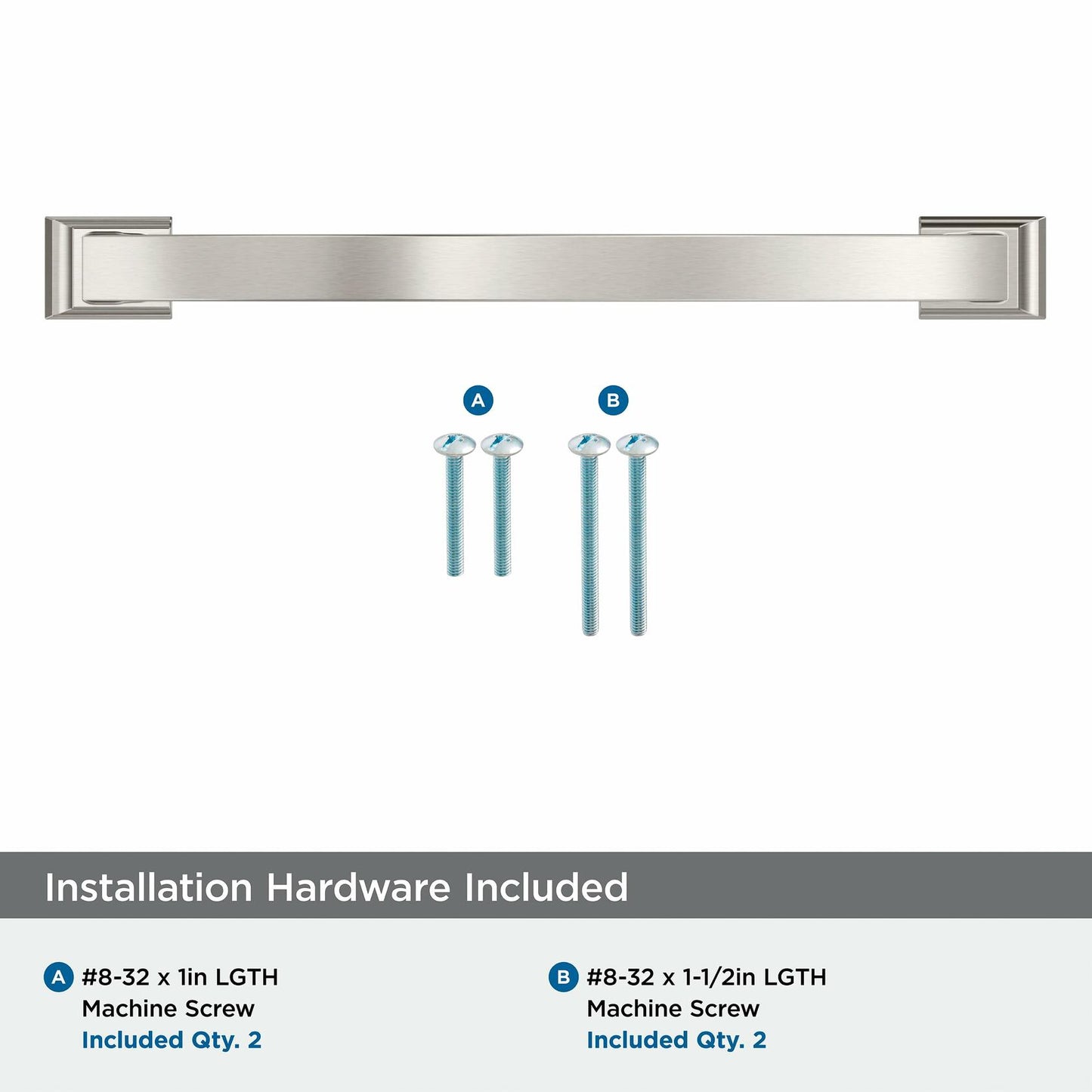 Amerock Candler Satin Nickel Cabinet Pull 7-9/16in Center-to-Center BP29350G10