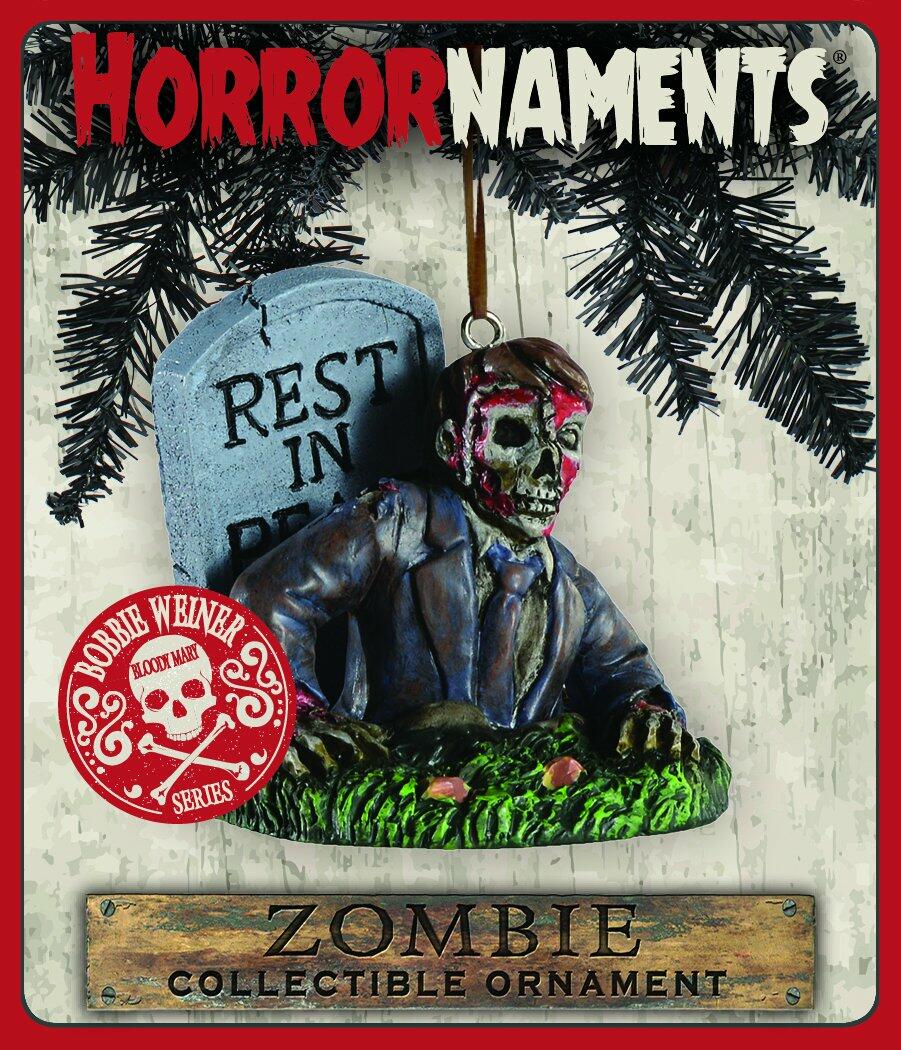 HorrorNaments Bobbie Weiner Bloody Mary Zombie Ornament 3" Gray 1 Pc