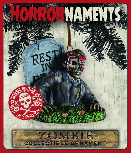 HorrorNaments Bobbie Weiner Bloody Mary Zombie Ornament 3" Gray 1 Pc