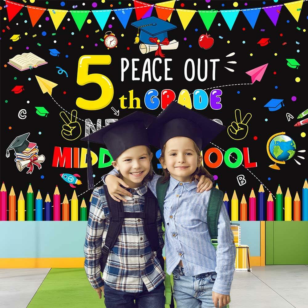 AIBIIN 7x5ft 5th Grade Graduate Backdrop Black Polyester Photography