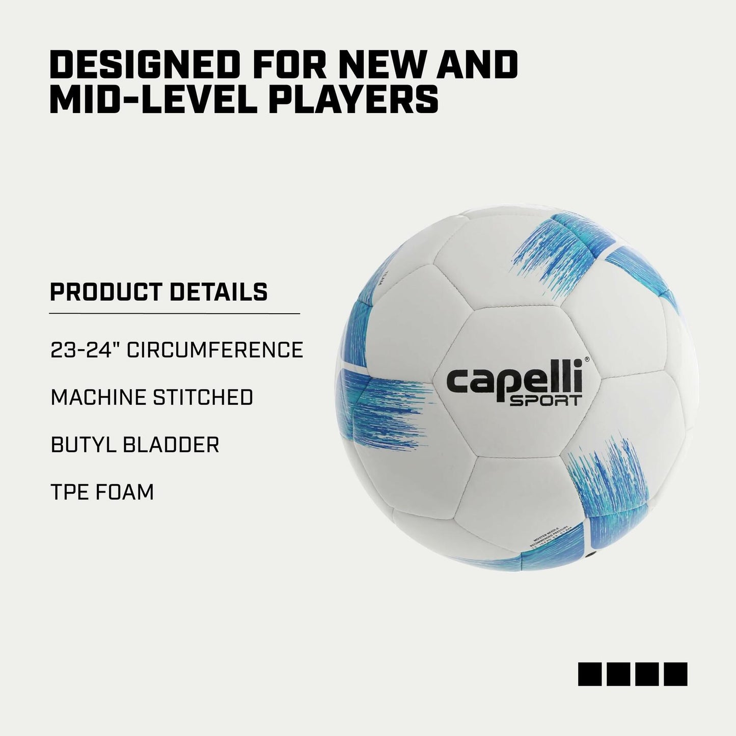 Capelli Sport Tribeca Strike Team Soccer Ball Size 3 Blue/Turquoise