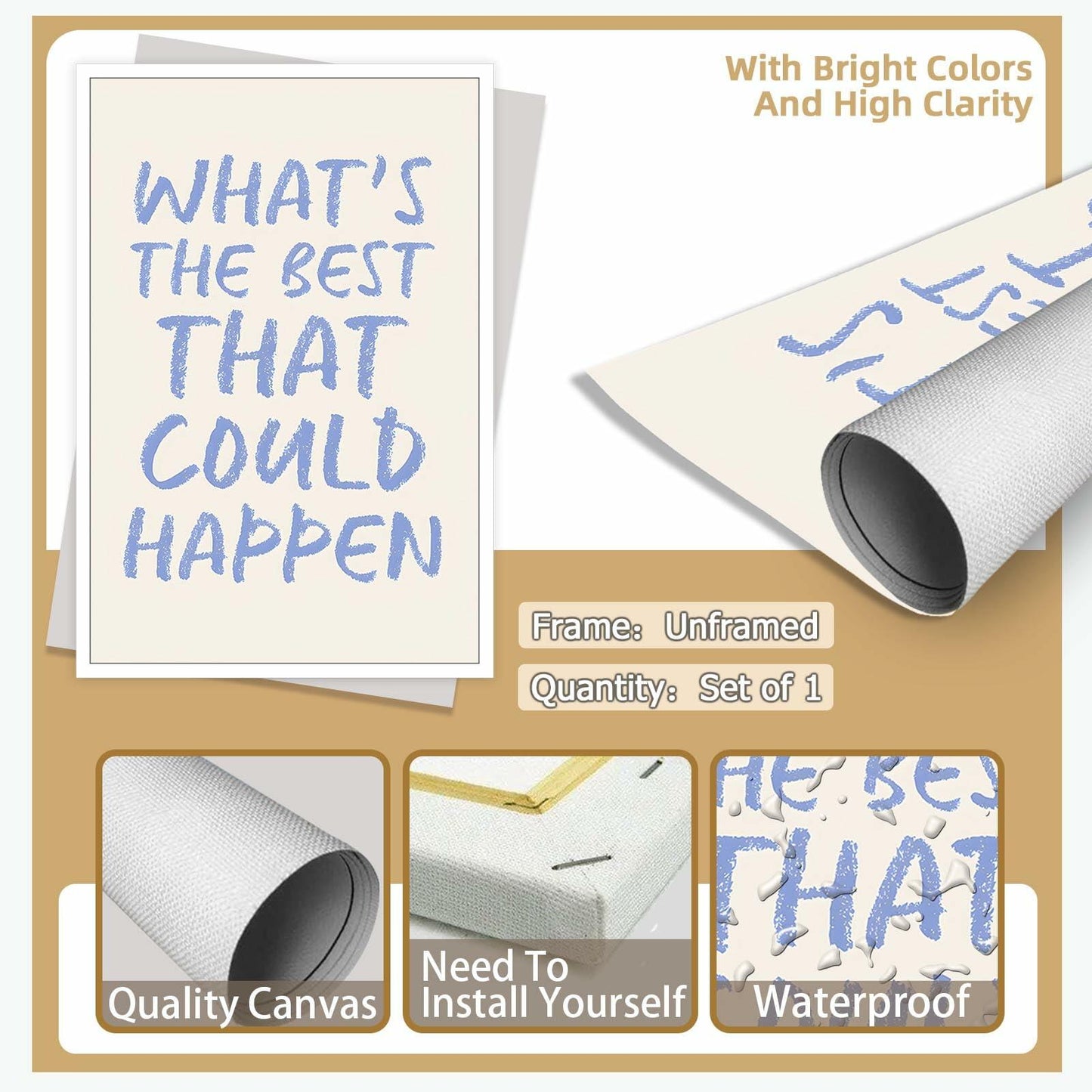 HQPCNGZ Retro Psychology Quotes Poster Canvas Multi 005 12x16in Unframed