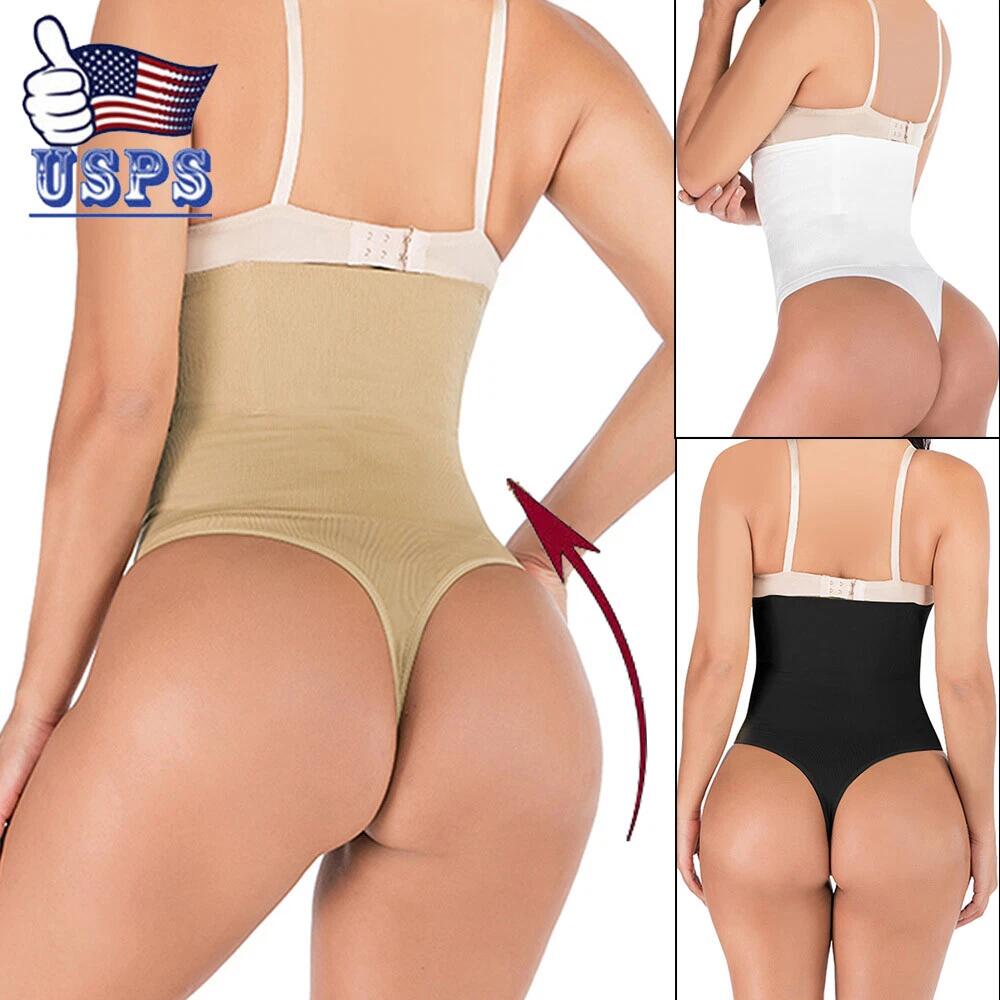 Hioffer Women Waist Cincher Girdle Tummy Slimmer Sexy Nude Lace Thong XL-XXL