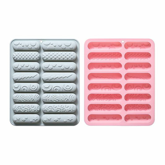 PROVIVID 2 Pack Silicone Mold Chocolate Stick Energy Bars Pink Blue Reusable