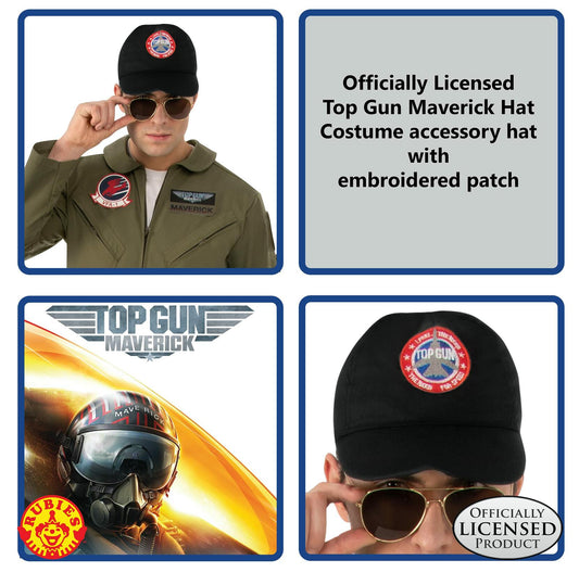 Rubies Top Gun Maverick Costume Hat Adults Men's Black One Size