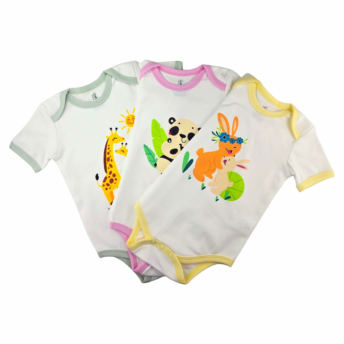 HippoHugs Organic Cotton Baby Sleeveless Footless Romper Yellow Bunny Size 3-6M