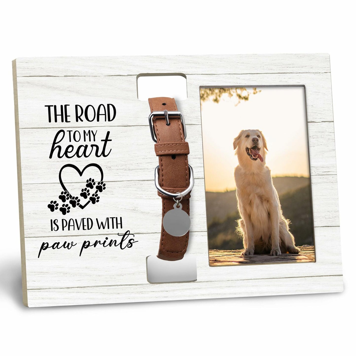 XNXLDYLH Pet Memorial Picture Frame with Collar Holder 4x6 Photo Frame