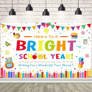 AIBIIN Back to School Photography Backdrop Black 70.8x43.3in Polyester