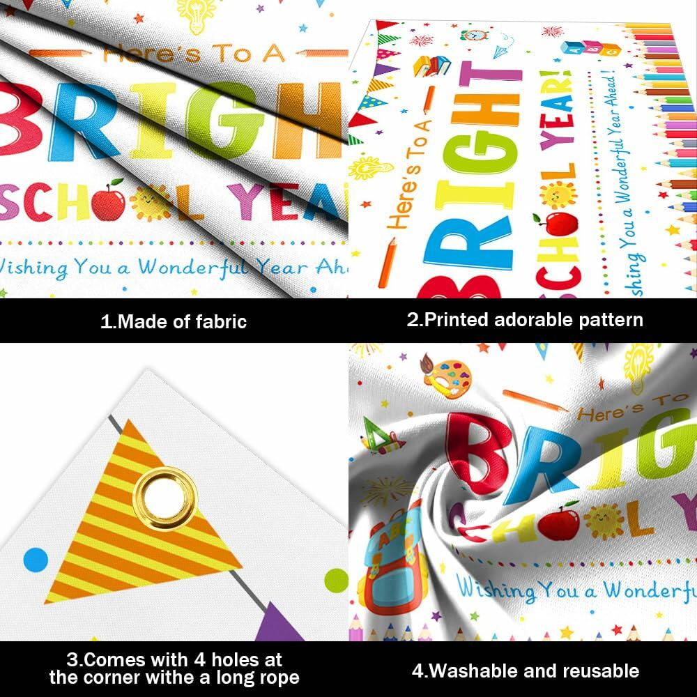 AIBIIN Back to School Photography Backdrop Black 70.8x43.3in Polyester