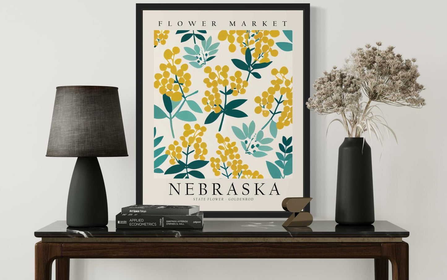 HomeArtPrint Nebraska Flower Market Art Print 8x10 Botanical Poster