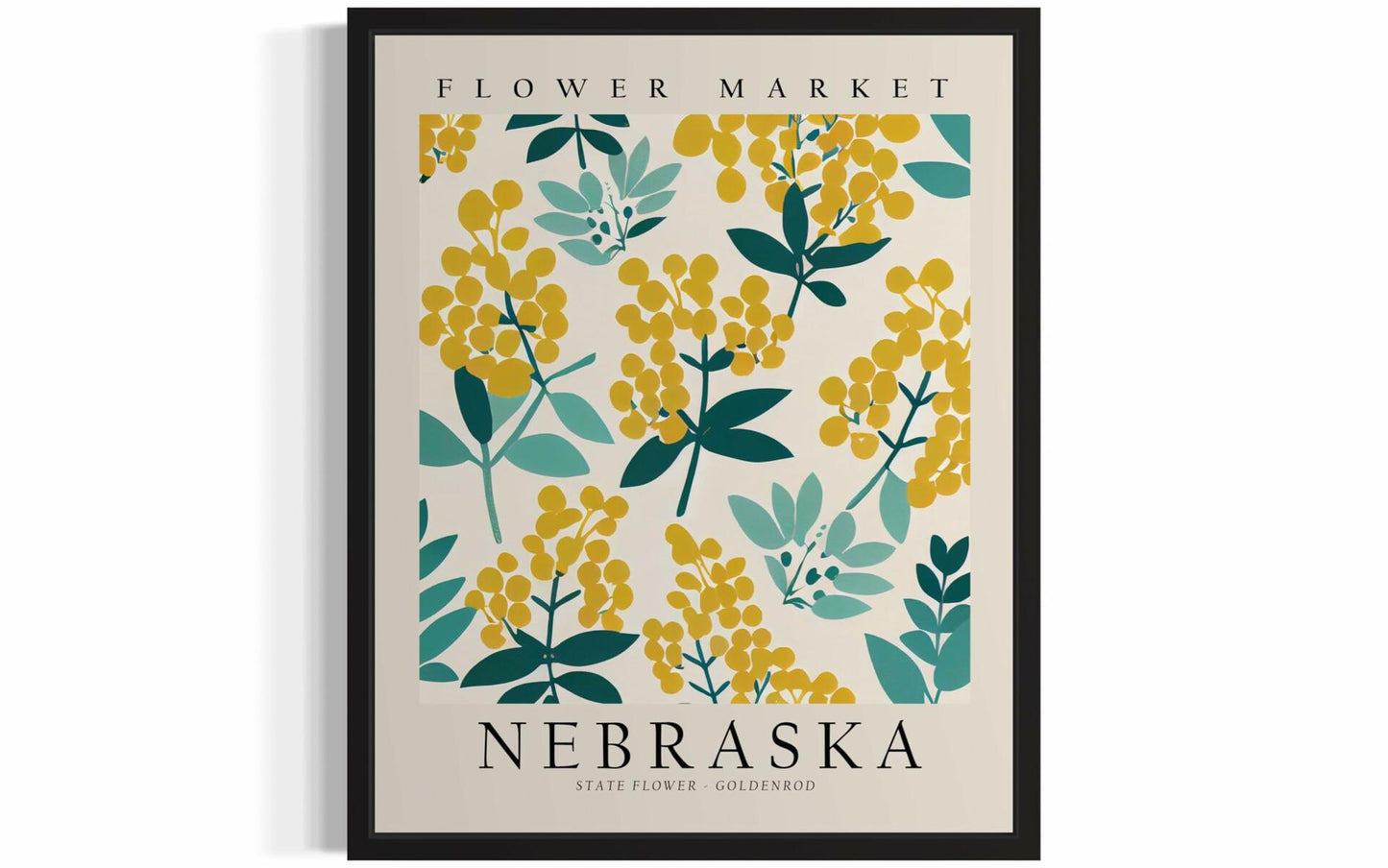 HomeArtPrint Nebraska Flower Market Art Print 8x10 Botanical Poster