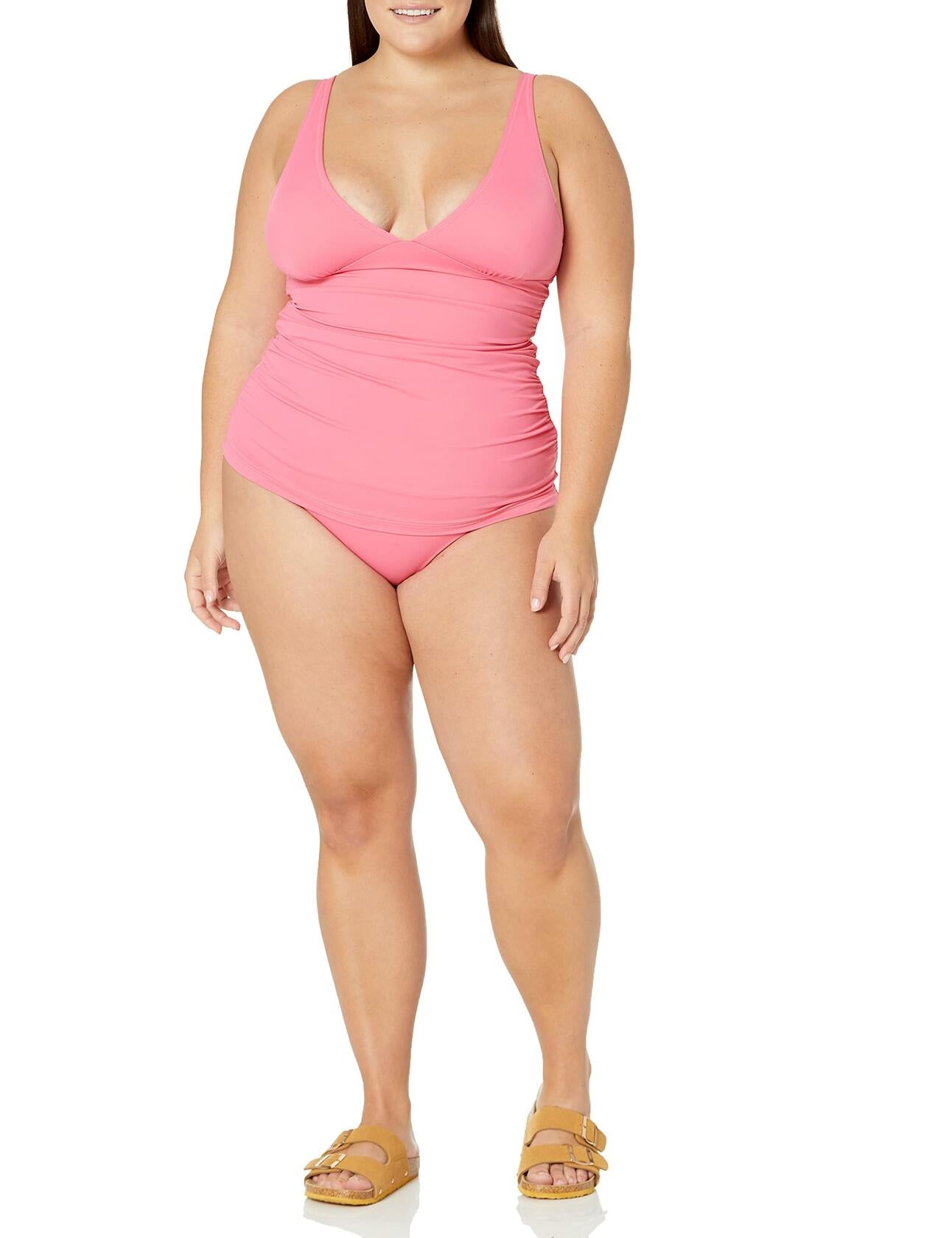 Amazon Essentials Women's High Waist Swim Bottom Hot Pink Size S