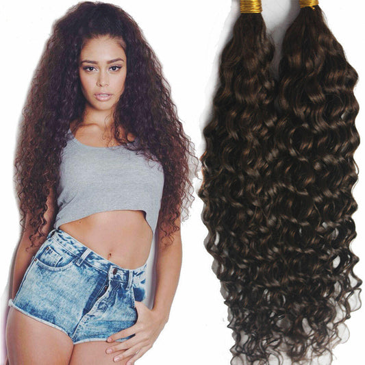 OQNUNQO Curly Wave Synthetic Braiding Hair Extensions 22in 1B Black 150g 2Bundle
