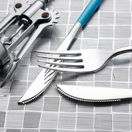 WELLIFE 120pcs Rose Gold Plastic Cutlery Set Forks Knives Spoons Party