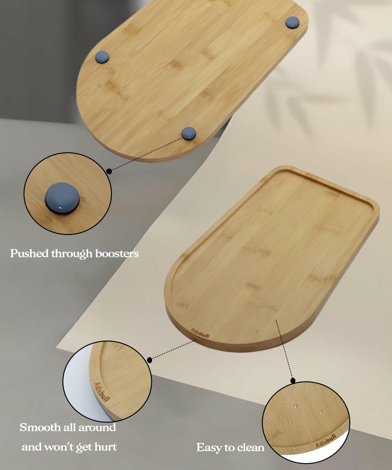 Bamboo Sliding Tray for Coffee Maker Mini Air Fryer Kitchen Counter Mat