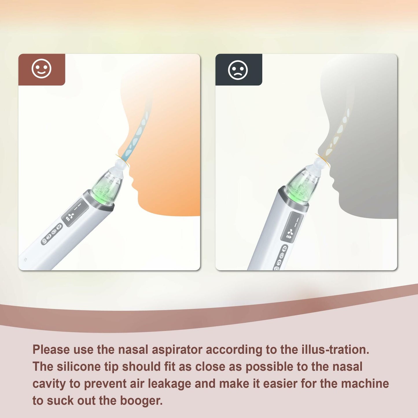 TopQuaFocus Baby Nasal Aspirator Electric Nose Cleaner 3 Suction Levels White
