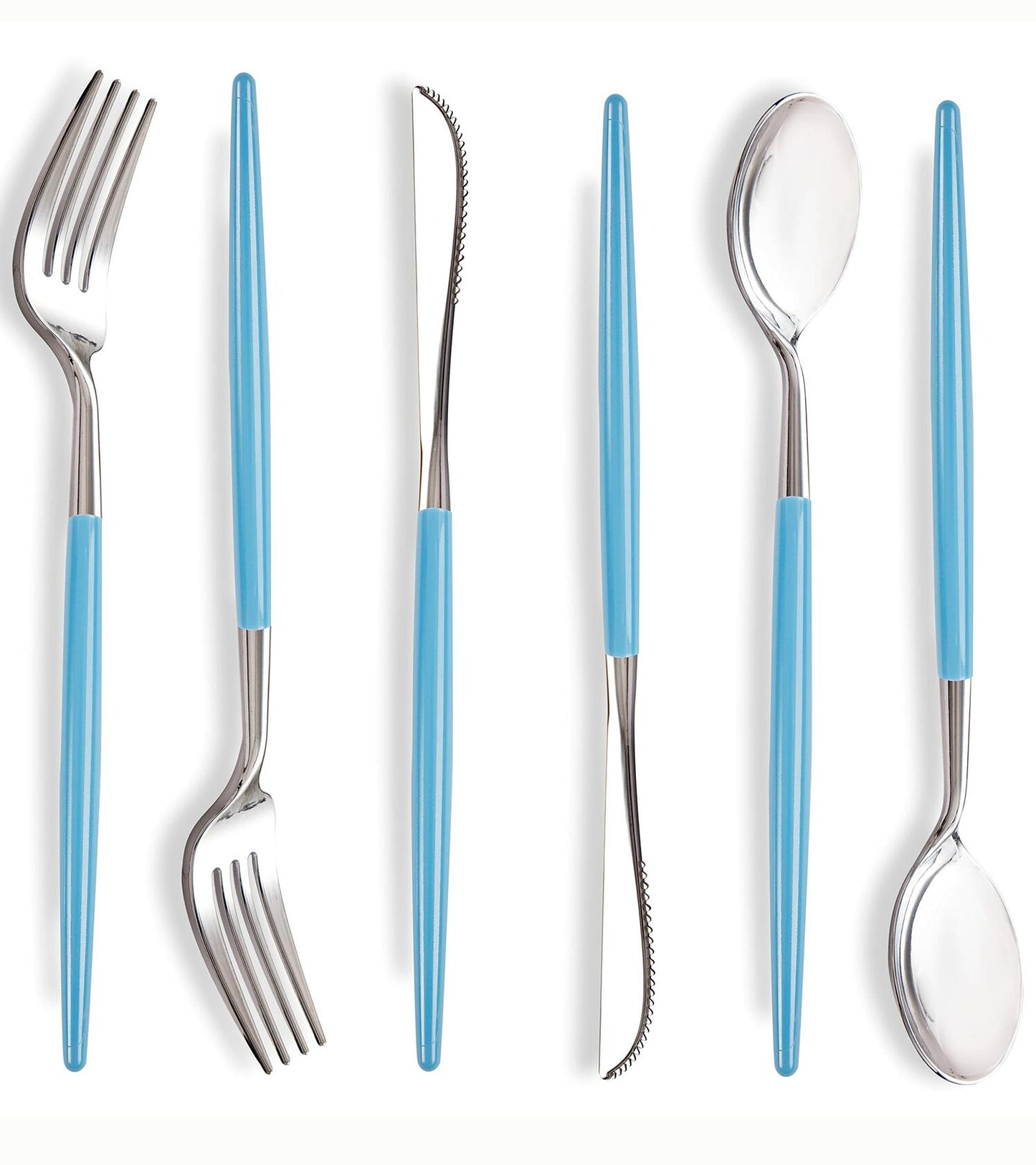 WELLIFE 120pcs Rose Gold Plastic Cutlery Set Forks Knives Spoons Party