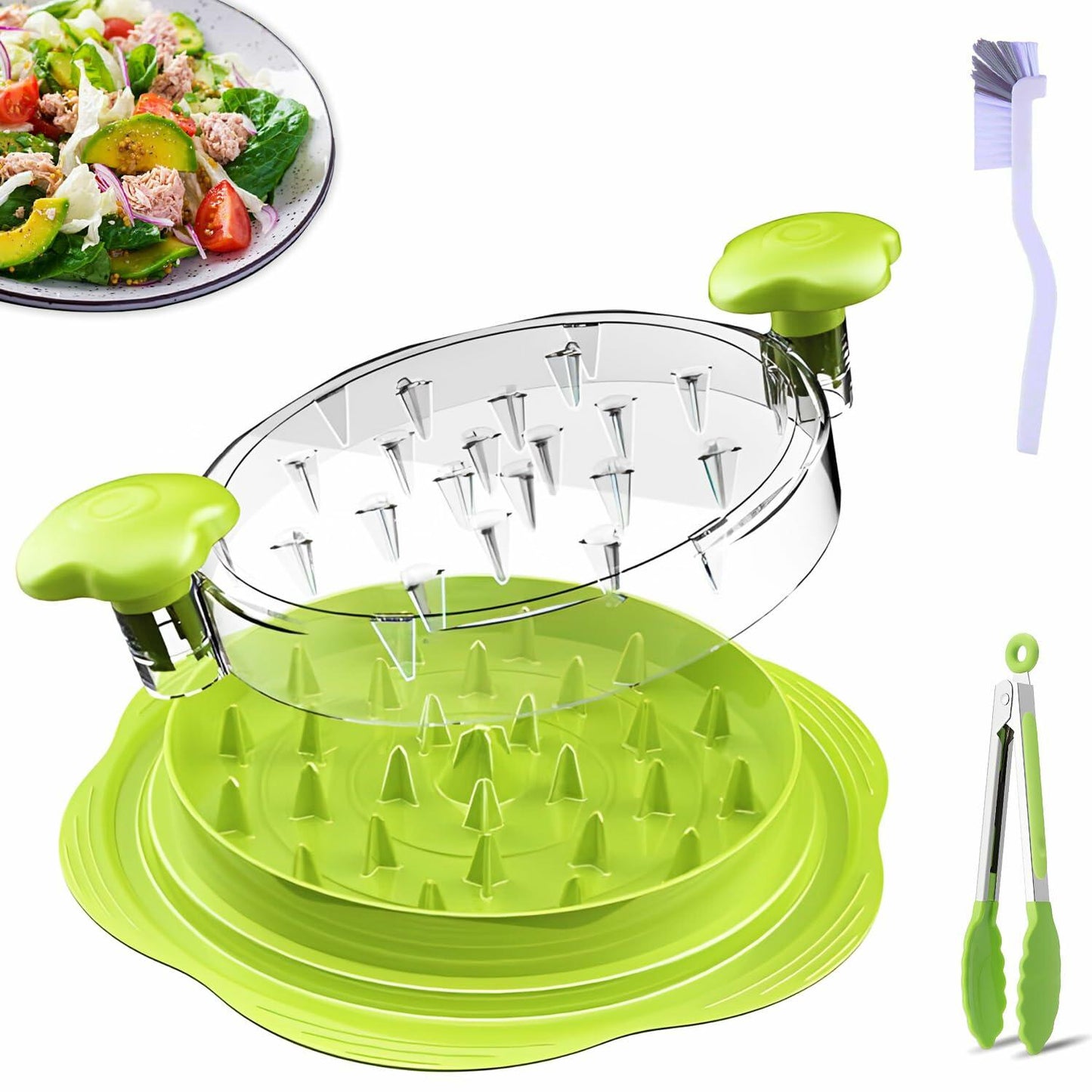 KALWNIA Chicken Shredder Green Meat Shredding Tool w/ Tongs & Brush
