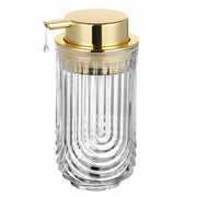 HiBidder Glass Soap Dispenser w/ Gold Pump Clear Bathroom Kitchen Decor