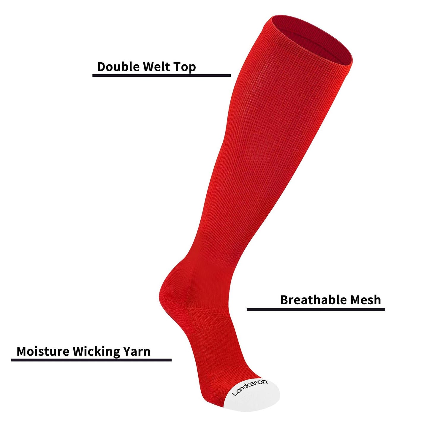 Londkaron Elite Baseball Softball Socks & Belt Combo Black 2 Pairs Size S