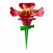 IcyByte Rotating Flower Garden Sprinkler Adjustable Spray Modes Red 8.66"