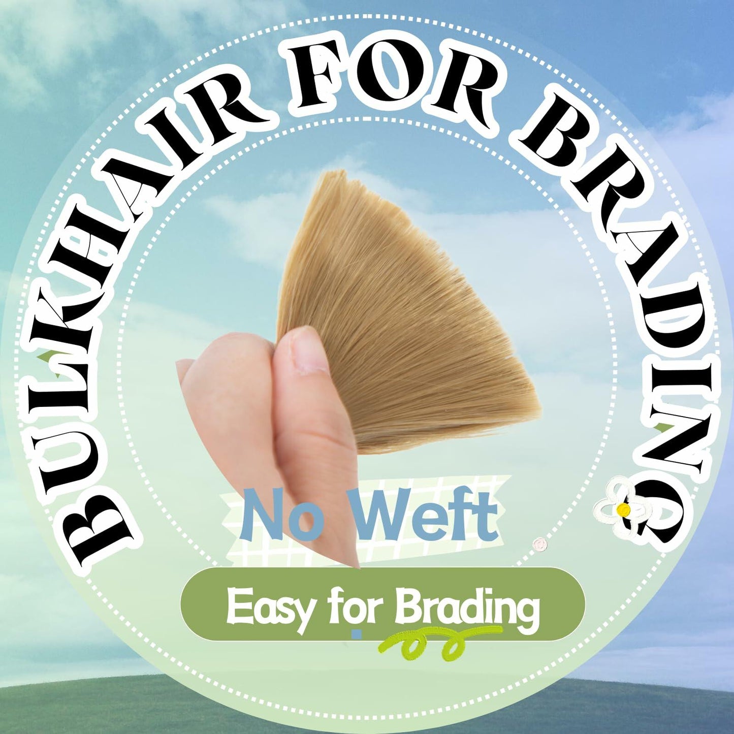 OQNUNQO Curly Wave Synthetic Braiding Hair Extensions 22in 1B Black 150g 2Bundle