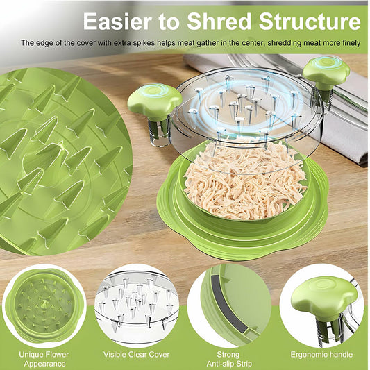 KALWNIA Chicken Shredder Green Meat Shredding Tool w/ Tongs & Brush