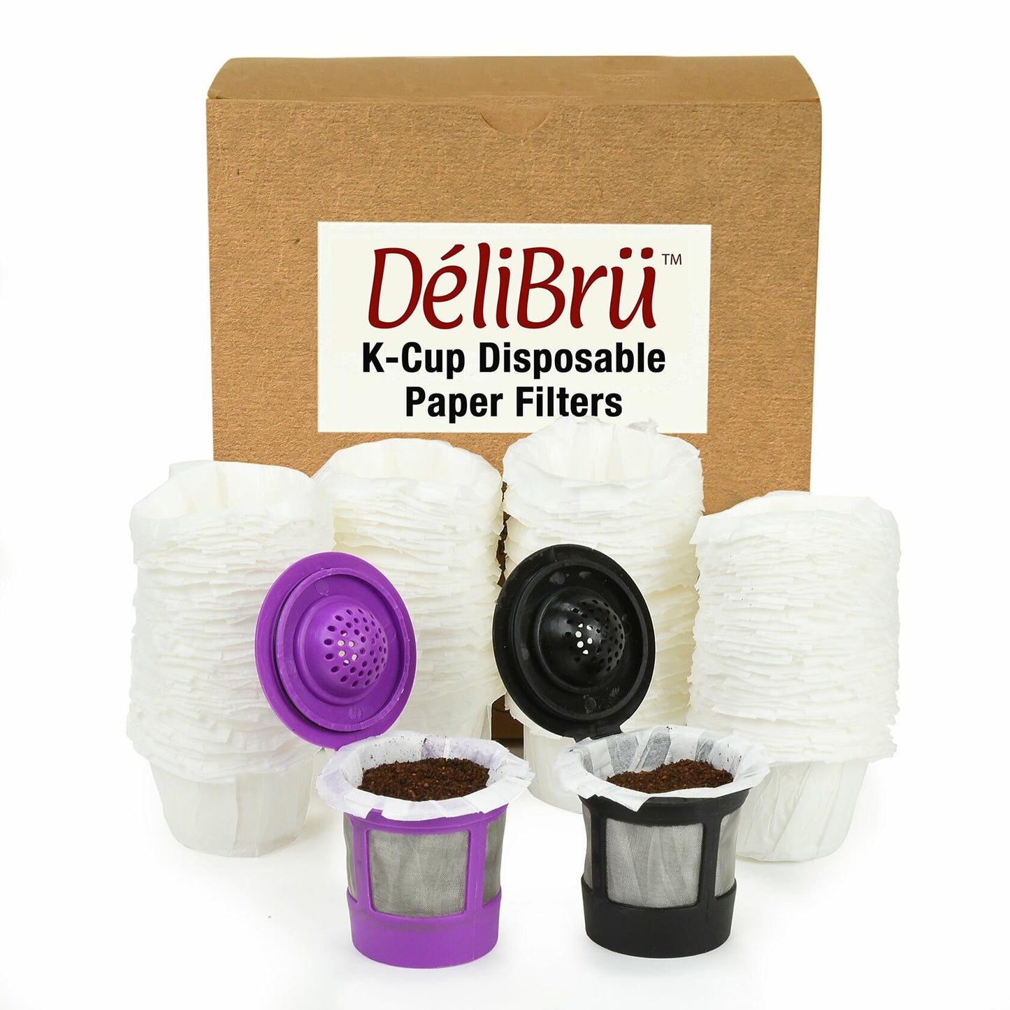 Delibru Reusable K Cups for Keurig 2.0 & 1.0 Coffee Makers 4 Pack Purple