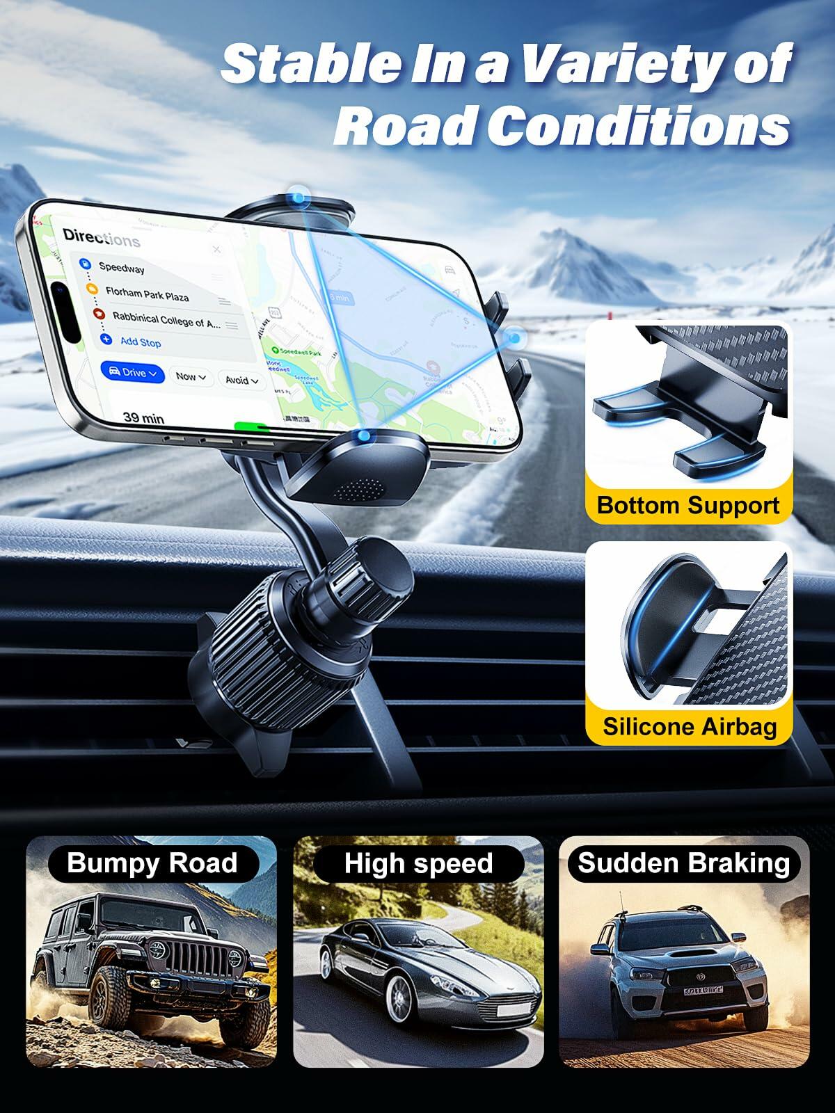 Rorhxia Car Vent Phone Mount Universal Clip Holder Black Metal