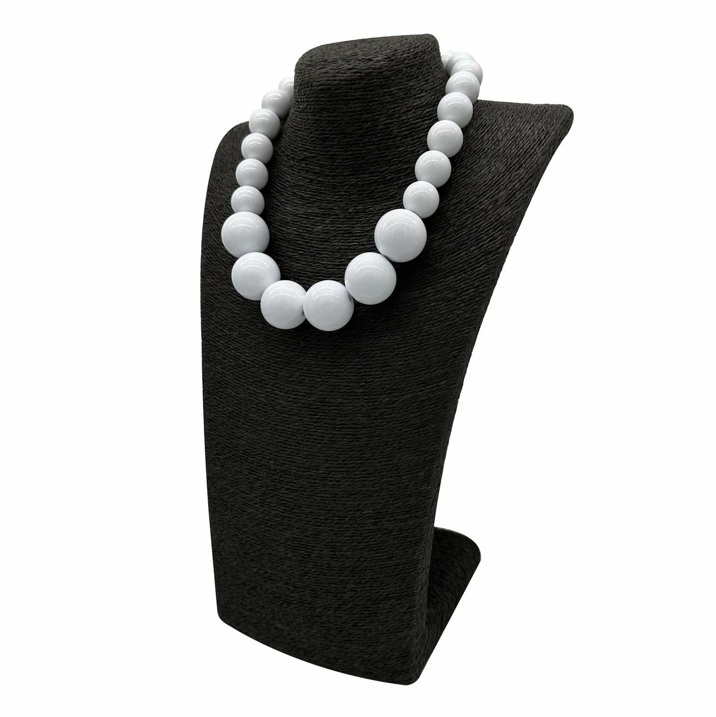 [Like New] JHWZAIY White Acrylic Beaded Necklace Chunky Statement 02 Set