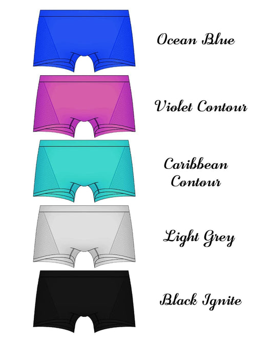 [Like New] R RUXIA Womens Boyshort Panties Seamless Nylon Stretch Boxer Briefs 5 Pack L