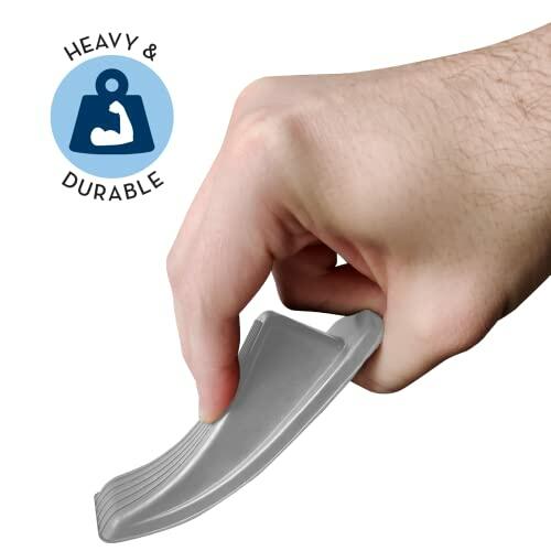 [Like New] S&T INC. Heavy Duty Rubber Door Stopper Gray 4.8x2.2x1.3in 4 Pack