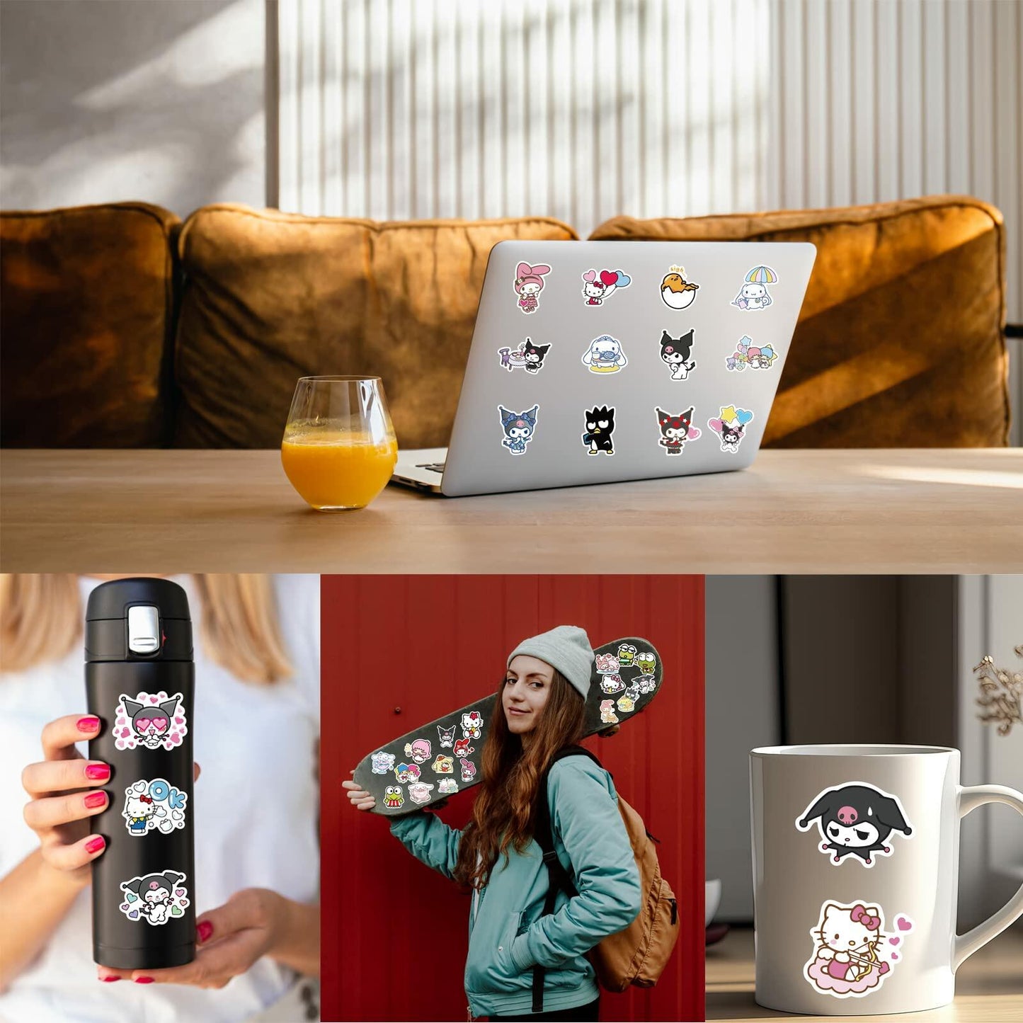 NIUKOY Cartoon Stickers Pack 100pcs Cute Vinyl Waterproof Decals CA710