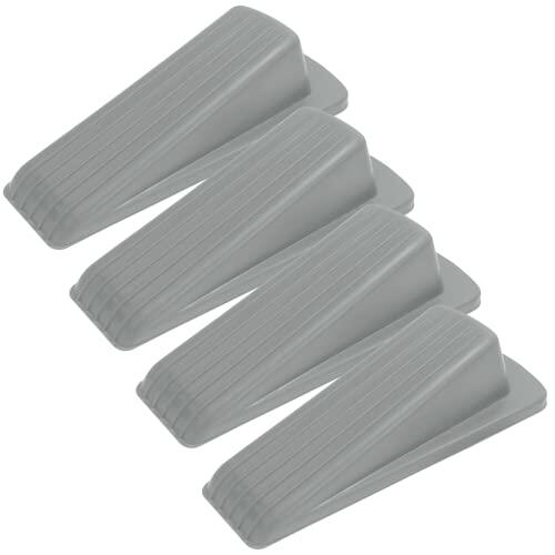 [Like New] S&T INC. Heavy Duty Rubber Door Stopper Gray 4.8x2.2x1.3in 4 Pack