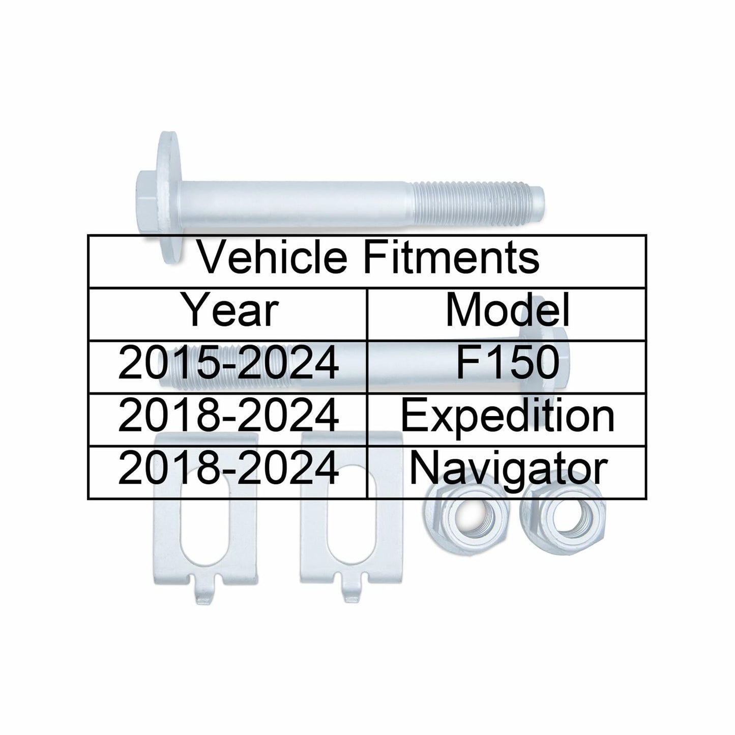 Suspenix Front Camber Caster Bolt Kit for Ford F150 Expedition Black