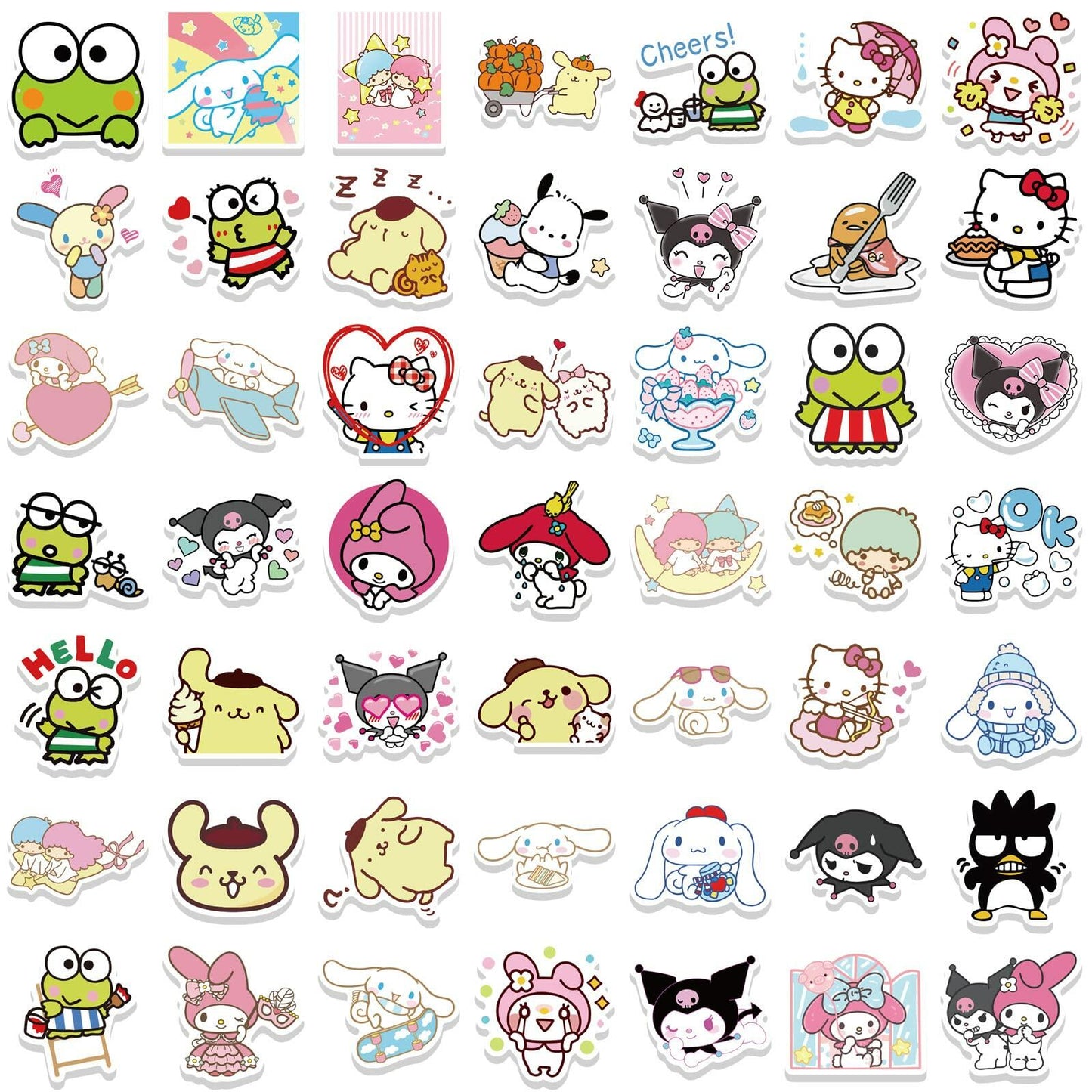 NIUKOY Cartoon Stickers Pack 100pcs Cute Vinyl Waterproof Decals CA710